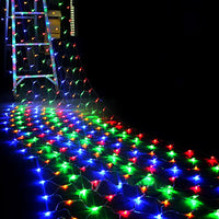 Solar/USB Powered LED Net Mesh Lights – Outdoor Waterproof 3x2m with 192 LEDs and 8 Modes Style 2