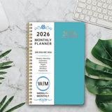 2026 Weekly and Monthly Planner Calendar Notebook with Stickers Green