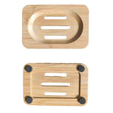 2PCS  Natural Bamboo Wood Soap Dish Storage Soap Holder Bath Shower Plate Bathroom