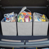 3Pcs Reusable Grocery Bag Non-Woven Shopping Tote Bag with Handles Gray