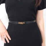 Skinny Belts for Women – PU Leather Adjustable Waist Belt for Dresses Pants & Jeans