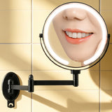 Extendable Wall Mirror LED 7X Magnification 3 Color Modes for Makeup