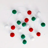 2PCS Christmas Pom Pom Garland Hanging Balls for Christmas Tree Party Decor