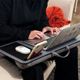 Laptop Lap Desk for Adults – Portable Laptop Desk with Mouse Pad and Phone Holder Gray