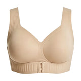 Seamless Front Closure Bra Wireless Full Coverage Cross Back Women Nude