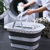 Foldable Collapsible Laundry Basket with Handle for Storage Gray