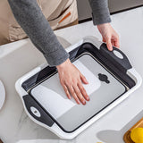 3 in 1 Cutting Board with Adjustable Height Ideal for Indoor and Outdoor White