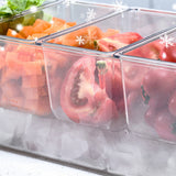 5 Compartment Chilled Food Box Salad Tray with Lid for Picnics