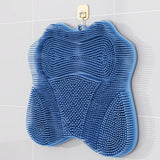 Non Slip Shower Mat 30x28cm Suction Back and Foot Cleaning Blue