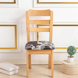 2PCS Stretch Chair Seat Covers Printed Washable Seat Cushion Slipcovers for Dining Chairs Style 2