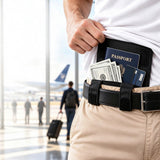 2 PCS 3 in 1 Hidden Belt Wallet Passport Pouch Travel Money Bag