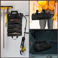 Portable Roll Up Tool Bag Hardware Repair Tool Organizer for Electrician Mechanic Black