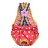 Cute Female Dog Harness Sanitary Pants – Reusable Pet Menstrual Diaper Red