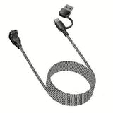 2 in 1 Charger Cable Compatible With Garmin Fenix Venu Forerunner USB A and C Ports