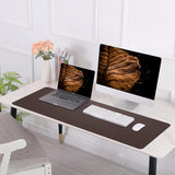 PU Leather Desk Mat Protector Non-Slip Mouse Mat Water Resistant Desk Blotter Pad for Office and Home Brown