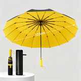 Automatic Umbrella Auto Open Close Compact Folding Anti Rain Windproof Yellow
