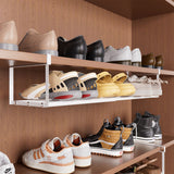 2 PCS Expandable Shoe Rack Organizer Adjustable Under Cabinet Shoe Rack