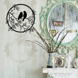Bird on Tree Branch Metal Silhouette Wall Art Metal Bird Wall Art Decor Black