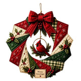Christmas Quilted Wreath DIY Sewing Kit with Precut Fabric for Door Decor Style 3