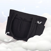 Women’s Handheld Tote Bag – With Cup Holder Compartment and Luggage Sleeve for Travel & Work Black