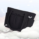 Women’s Handheld Tote Bag – With Cup Holder Compartment and Luggage Sleeve for Travel & Work Black