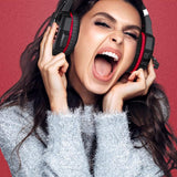Head-Worn Gaming Headset with MIC Wired LED Headphones for PC Laptop PS4 Red