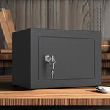 Small Secure Box with Key Lock for Cash Jewelry Black
