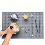 Bar Mat Non Slip Cocktail Mat Drip Mat for Countertops 45x30cm Home Bar Gray