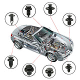625 PCS Car Trim Clip Fastener Kit 16 Sizes with Tool and Box