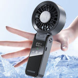 Handheld Foldable High-Speed Fan – Portable for Travel Outdoor Home and Office Dark Gray