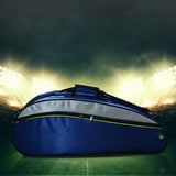 Badminton Racket Bag Holds 4-6 with Shoe Compartment Shoulder Strap Blue