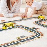 44-Piece DIY Assembling RailCar Set Puzzle Track Car Play Set RailCar Building Toys Educational Toys Yellow