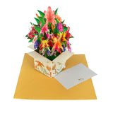 3D Popup Greeting Card Flower Paper Pop Up Cards Flower Bouquet for Mom Wife Style 2