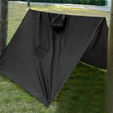 3-in-1 Hooded Rain Poncho for Adult with Pocket, Waterproof Lightweight Black