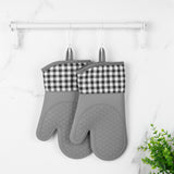 4Pcs Plaid Oven Mitts and Pot Holders for Cooking Baking Grilling
