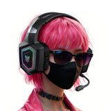 2.4GHz Wireless Gaming Headset with Flip Mic for PC Black