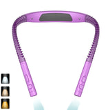 LED Book Light Adjustable Brightness Neck Reading Light Purple