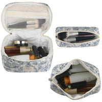 3Pcs Set Travel Makeup Bags Cosmetic Bag Aesthetic Floral Toiletry Organizer Bags Style 1