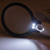 Double Lens Magnifying Glass With Light Handheld Beauty Magnifying Lamp