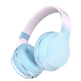 Foldable Wireless Over-Ear Headphones Bluetooth Headset with Mic Function Blue