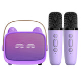 Mini Karaoke Machine – Portable MP3 Player with 2 Wireless Mics Toys & Gifts Purple