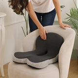 1PC Memory Foam Seat Cushion with Ergonomic Back Support for Office & Car Seats
