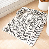Thick Plush Dog Bed Mats with Neck Head Support for Small and Medium Dogs Cats Black