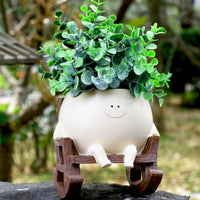 Smily Face Planter Pot Cute Resin Flower Succulent Plant Pot