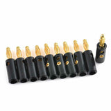 40 PCS Connector 4mm Gold Plated Banana Audio Speaker Plugs for Audio Black
