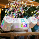 RGB LED Bubble Machine Rechargeable for Party Wedding Event Use White