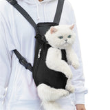 Mesh Dog Cat Carrier Backpack Breathable Front Back Carrying Black