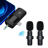 3-in-1 2.4G Wireless Lavalier Microphone Set for iPhone Android Laptop