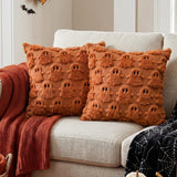 Halloween Ghost Decorative Pillow Cover Cute with Zipper for Home Office Orange