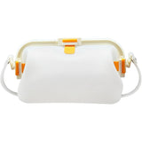 Silicone Beach Bag Foldable Waterproof with Handle for Camping Seaside White